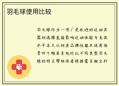 羽毛球使用比较